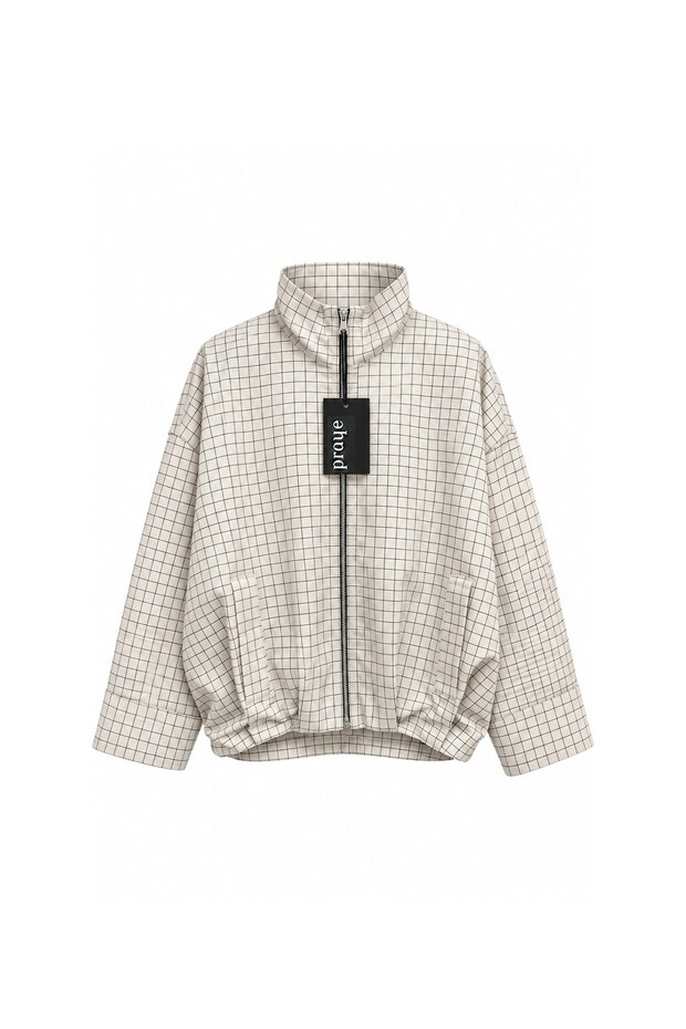 Checkered Bomber Jacket Black