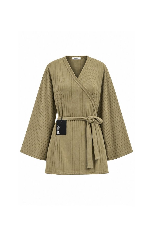 Ribbed Knitwear Tunic Oil Green