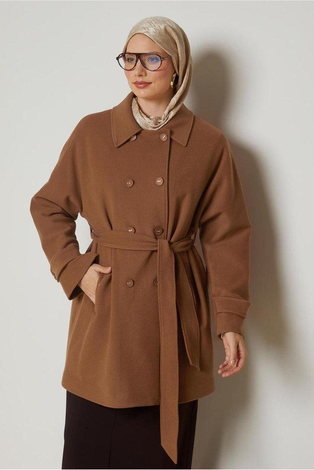 Belted Checked Coat 90660