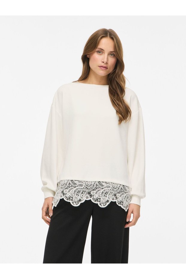 Sweatshirt VISIF mit Spitzenbesatz