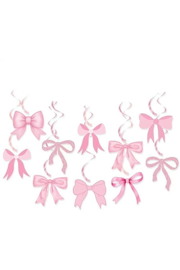 Pink Bow Hanging Decorations, Party Decor