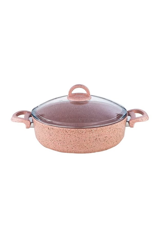 Granite Low Casserole Pink 26 cm