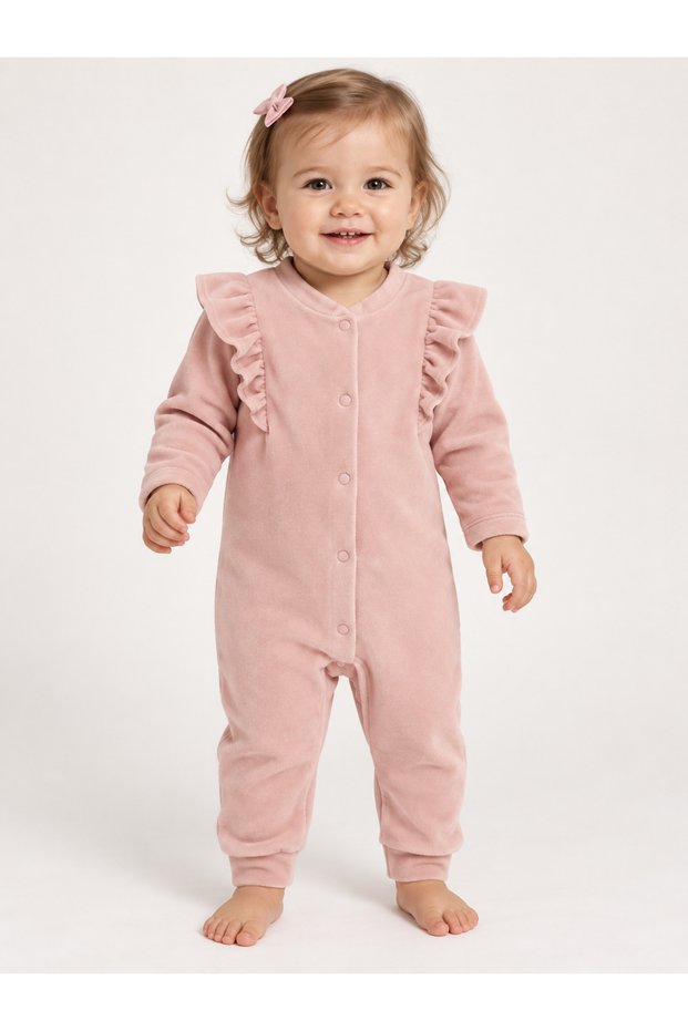 Velvet Baby Girl Ruffle Romper