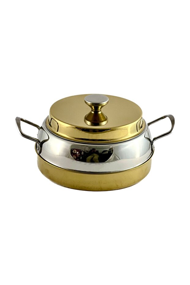 Ellora Hotpot 5000 ml Capacity - Air Tight Lid - Stainless Steel - Gold & Silver
