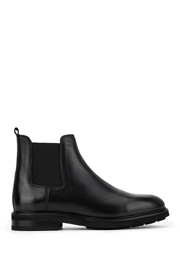 Men's Genuine Leather Black Casual Boots