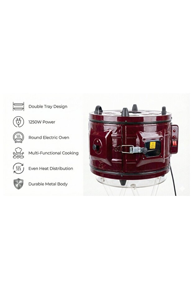 Home Maker Double Tray Round Oven AV 3002, Red / Black