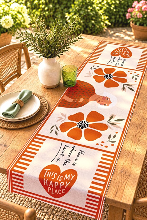 Happy Place Patterned Runner / Tablecloth / Placemat