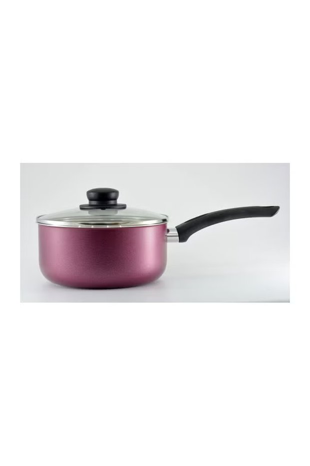 Non-Stick Dutch Pot And Glass Lid Pink 18 cm