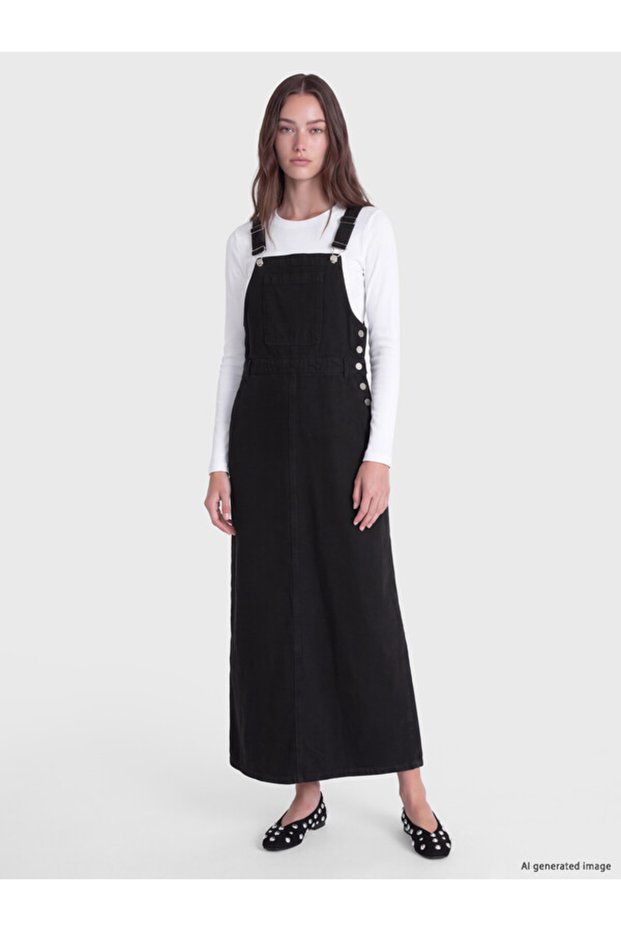 I Kare Roba Collar Jean Salopet Dress from Freezen Store