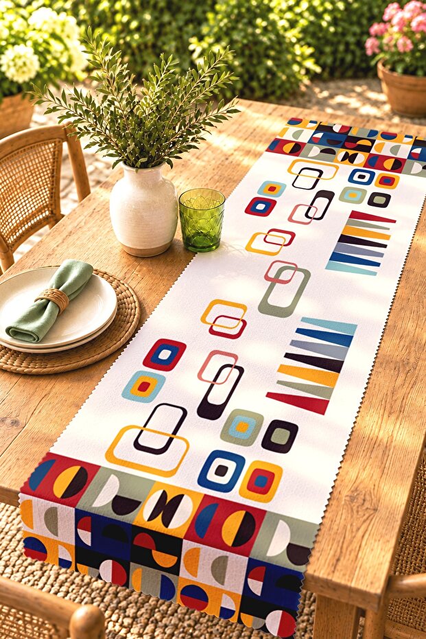 Square Colorful Patterned Runner/Tablecloth/Placemat