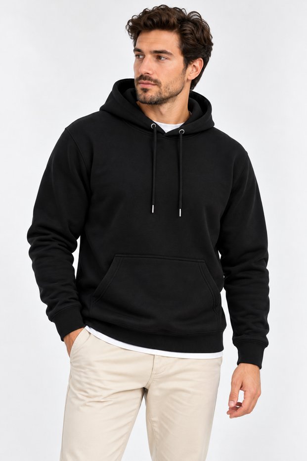 Unisex Hooded Sweatshirt 100% Cotton Single Jersey Fabric Hoodie with Kangaroo Pocket