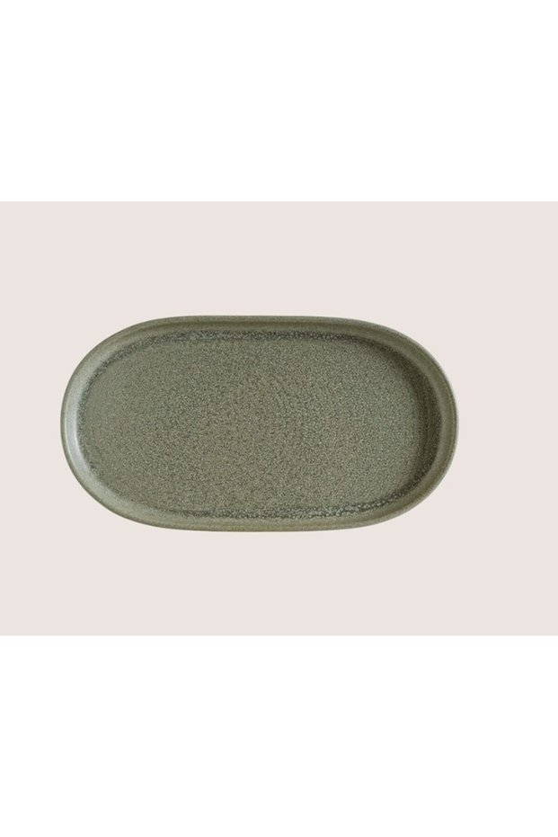 Tabak evi porcelain hornfels ripple oval plate 33*18cm single