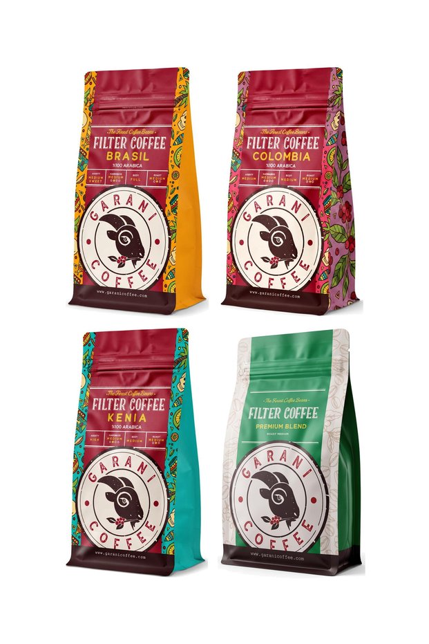 Asidite and Body Filter Coffee Set 4X250 g Total 1000 g Ground Medium Grind French Press
