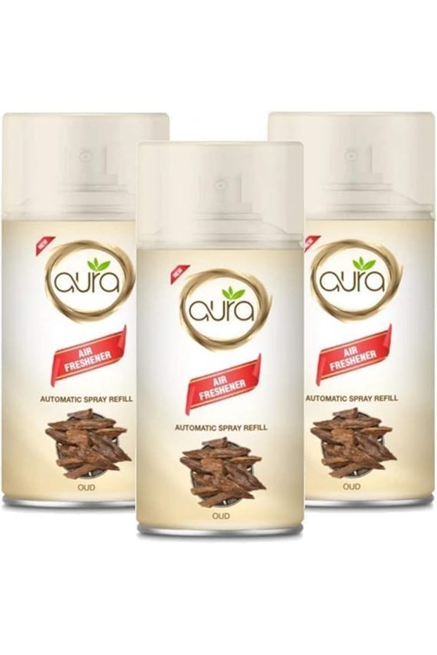 Air Freshner Automatic Spray Refill-Oud Scent Fragrance- long lasting fragrances Designed to mask and remove unpleasant odours and refresh the air-Easy to Use- Pack of 3 (oud)