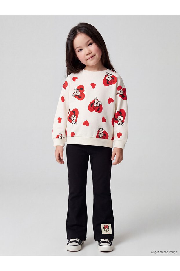 Lcw Kids Ecru Printed Girls' Set with Nevavm Difference