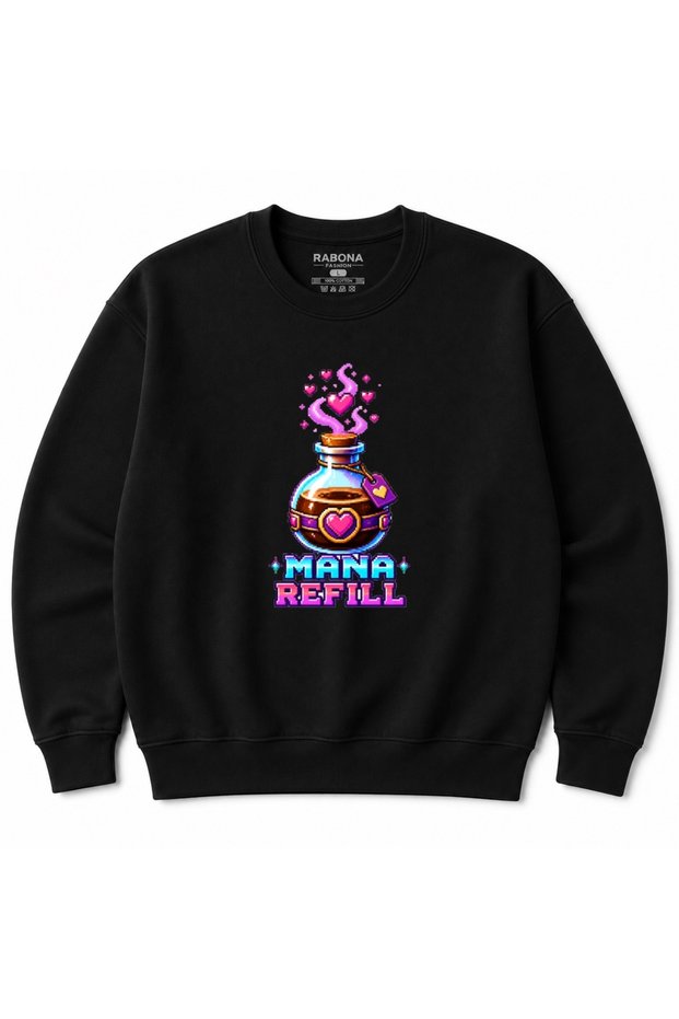 Mana Refill Pixel Art Love Potion Gaming Graphic Sweatshirt