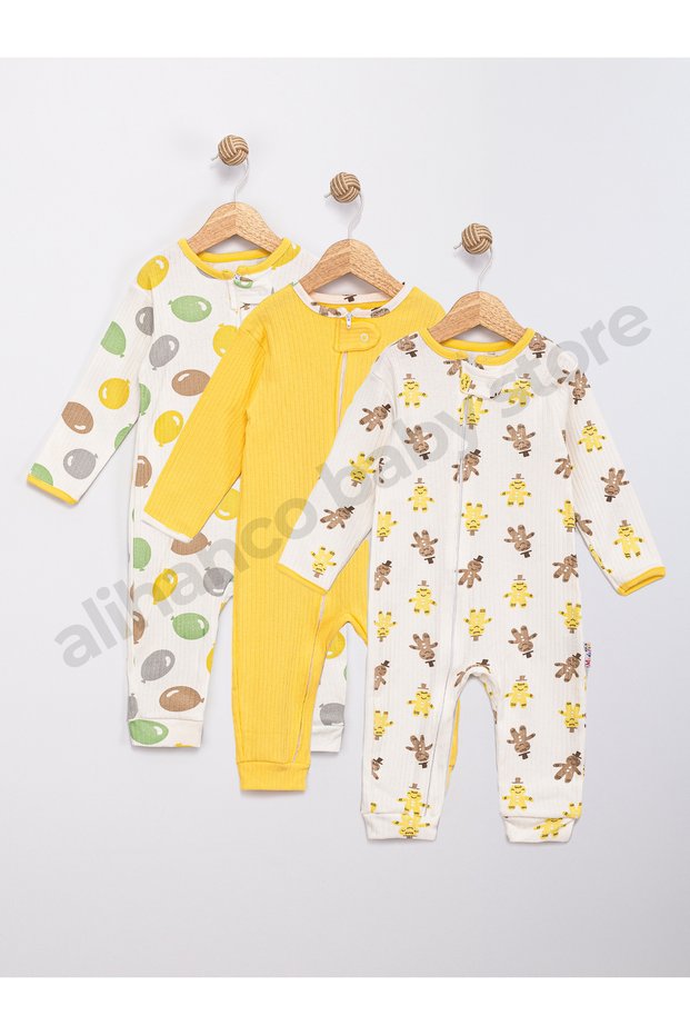 100% Cotton 3-Piece Baby Romper Without Booties