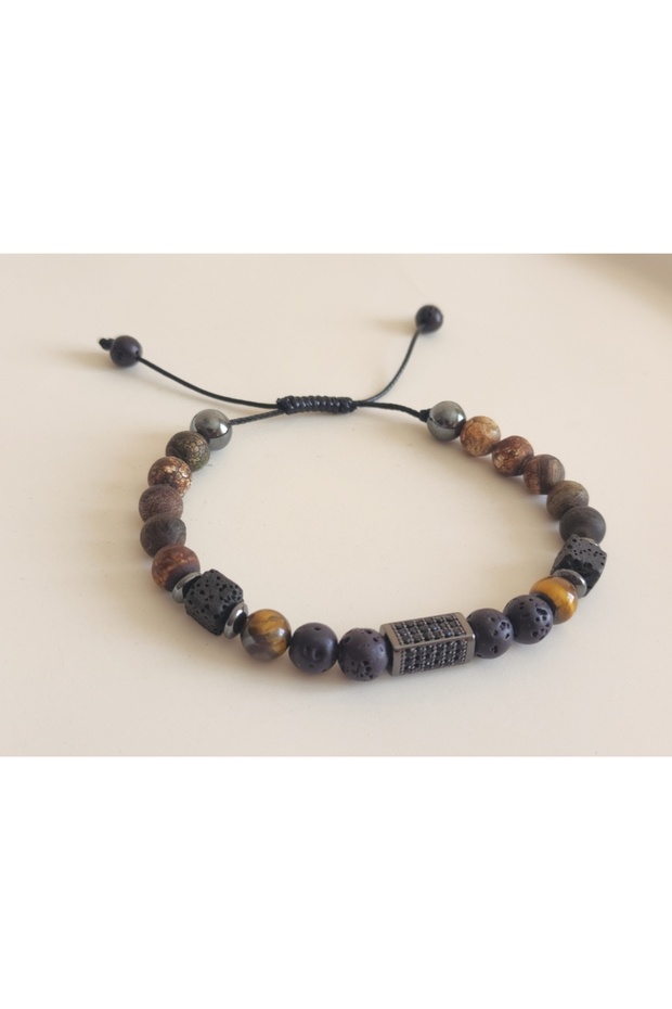 Tiger Eye Natural Stone Men's Bracelet