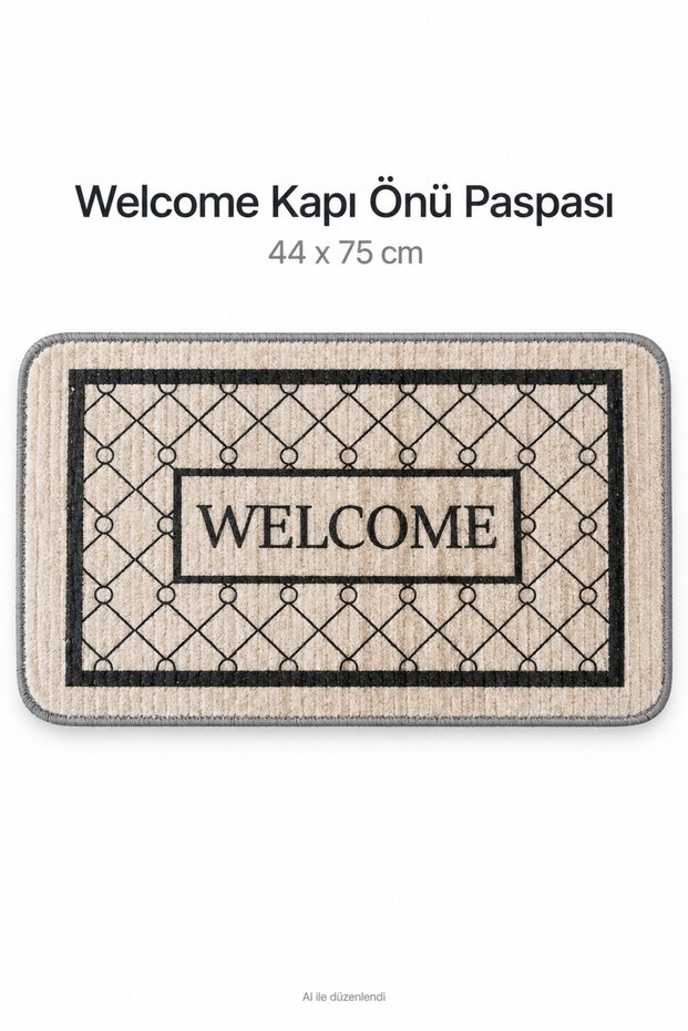 Welcome Written Non-Slip Door Mat 44X75 cm – Decorative Entrance and Hallway Mat