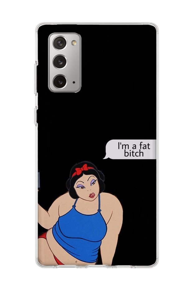Samsung Galaxy Note 20 Compatible Funny Princess Black Printed Transparent Phone Case