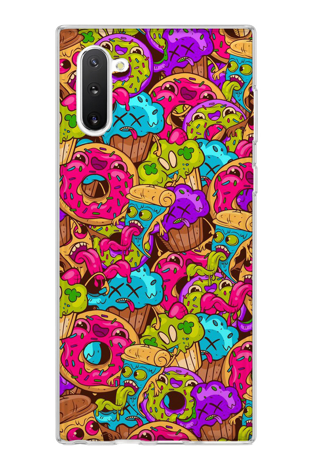 Samsung Galaxy Note 10 Compatible Zombie Sweet Colorful Printed Transparent Phone Case