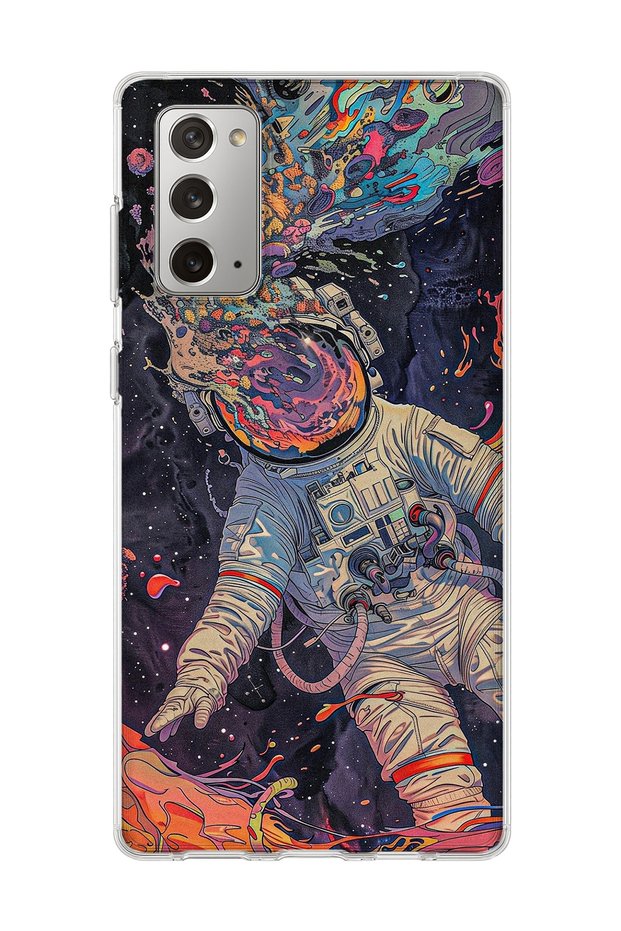 Samsung Galaxy Note 20 Compatible Colorful Astronaut Printed Transparent Phone Case