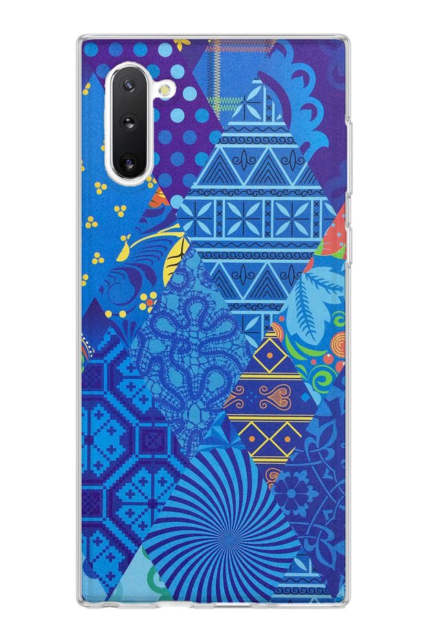 Samsung Galaxy Note 10 Compatible Blue Blue Print Transparent Phone Case