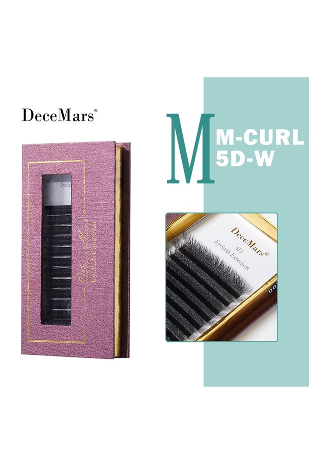 9mm 0.07mm 5D M Black DeceMars L-curl M Curl YY 3D 4D 5D 6D Eyelash Extension 12 Lines for Makeup