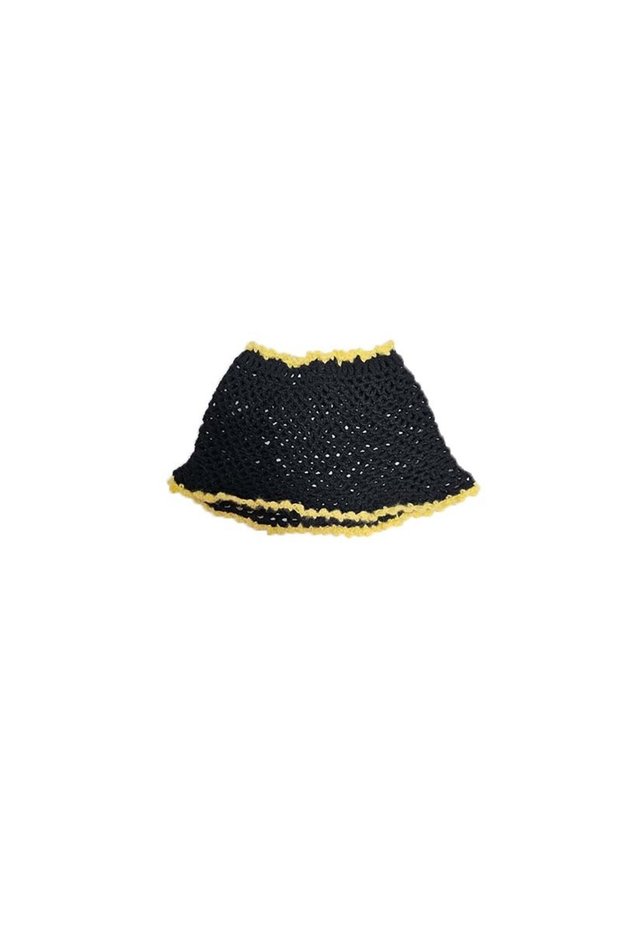 Eșarfă/guler croșetat negru