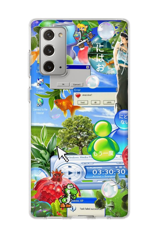 Samsung Galaxy Note 20 Compatible Green Nature Desktop Printed Transparent Phone Case