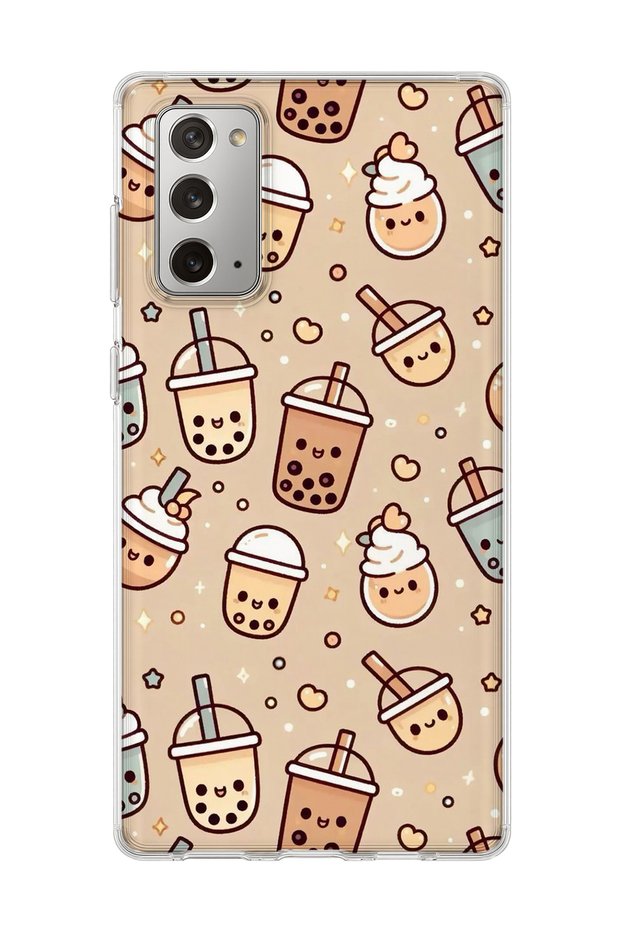 Samsung Galaxy Note 20 Compatible Cute Bubble Tea Printed Transparent Phone Case