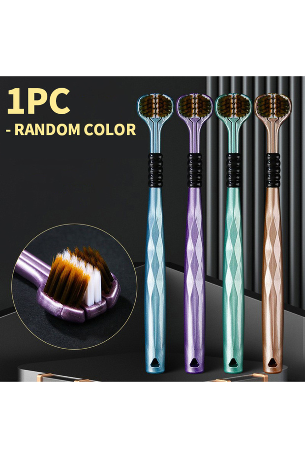 1PC 4PCS/2PCS/1PC - Three sided soft bristled toothbrush - Adult household cleaning and gingival pro