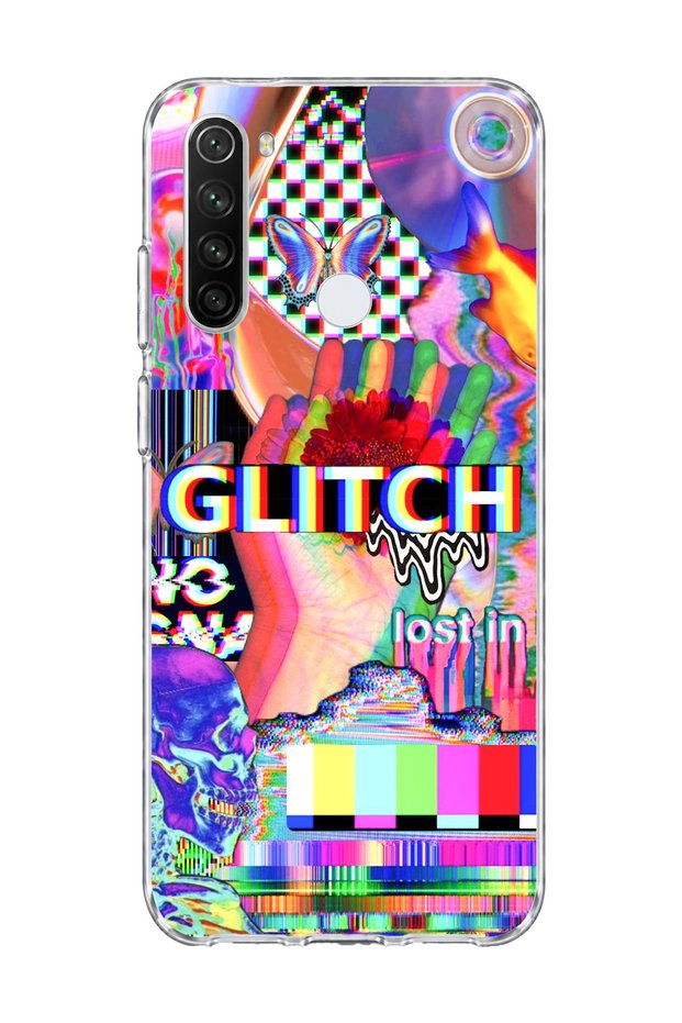 Redmi Note 8 Compatible Colorful Screen Distortion Printed Transparent Phone Case