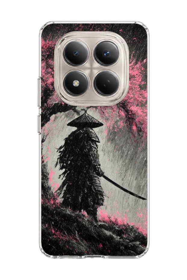 Redmi Note 15 Pro 4g / 5g Compatible Samurai Full Moon Printed Transparent Phone Case