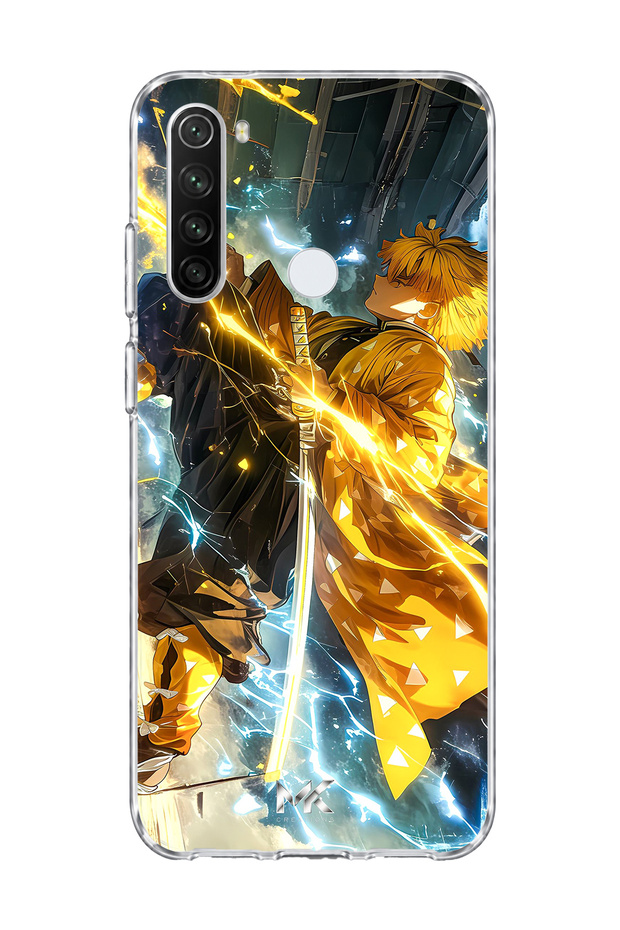 Redmi Note 8 Compatible Anime Lightning Sword Printed Transparent Phone Case
