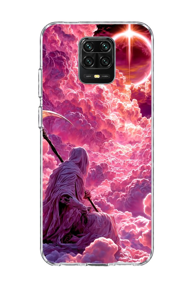 حافظة هاتف شفافة مطبوعة باللون الوردي من Azrail متوافقة مع Redmi Note 9 Pro