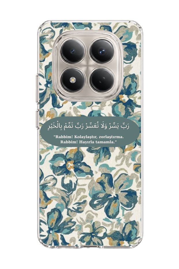 Redmi Note 15 Pro 4g / 5g Compatible Blue Flower Prayer Printed Transparent Phone Case