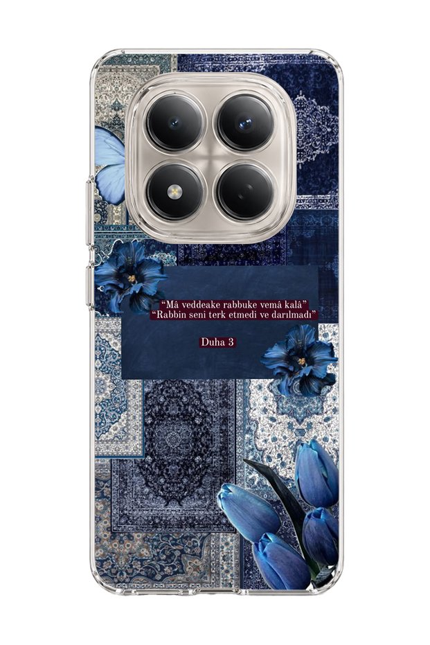 Redmi Note 15 Pro 4g / 5g Compatible Blue Butterfly Verse Printed Transparent Phone Case