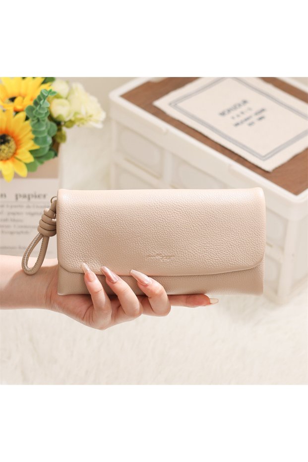 Beige Color Soft Texture Quality Elegant Women's Wallet