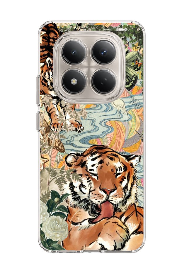 Redmi Note 15 Pro 4g / 5g Compatible Tiger Oriental Printed Transparent Phone Case