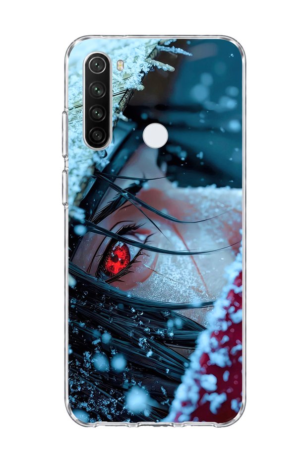 Redmi Note 8 Compatible Anime Red Eye Printed Transparent Phone Case