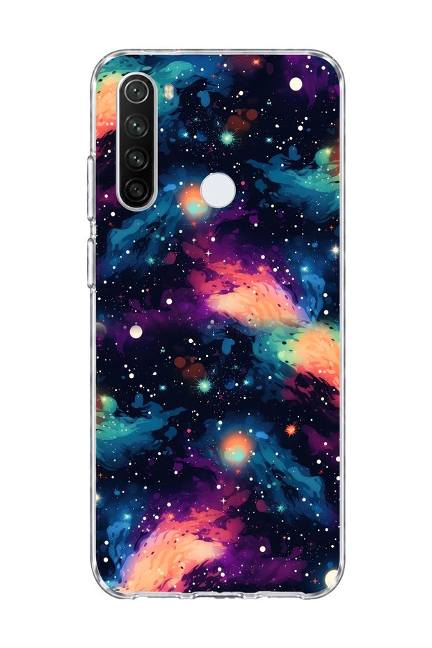 Redmi Note 8 Compatible Colorful Galaxy Printed Transparent Phone Case