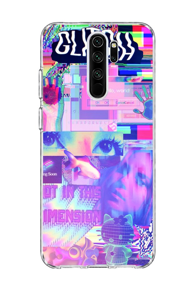 Redmi Note 8 Pro Compatible Pastel Hologram Collage Printed Transparent Phone Case