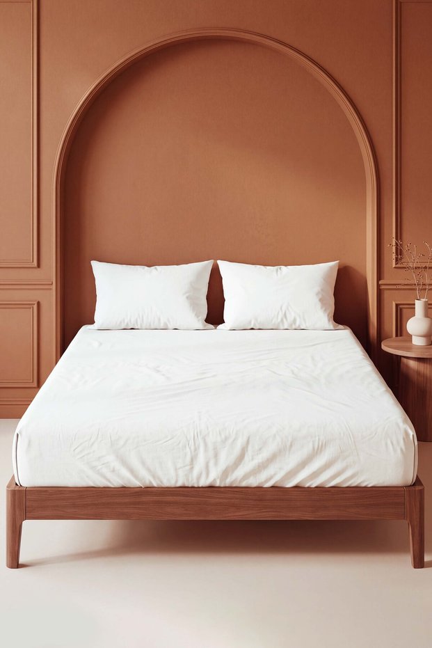 White 100% Cotton Double Elastic Sheet Set - 3 Pieces