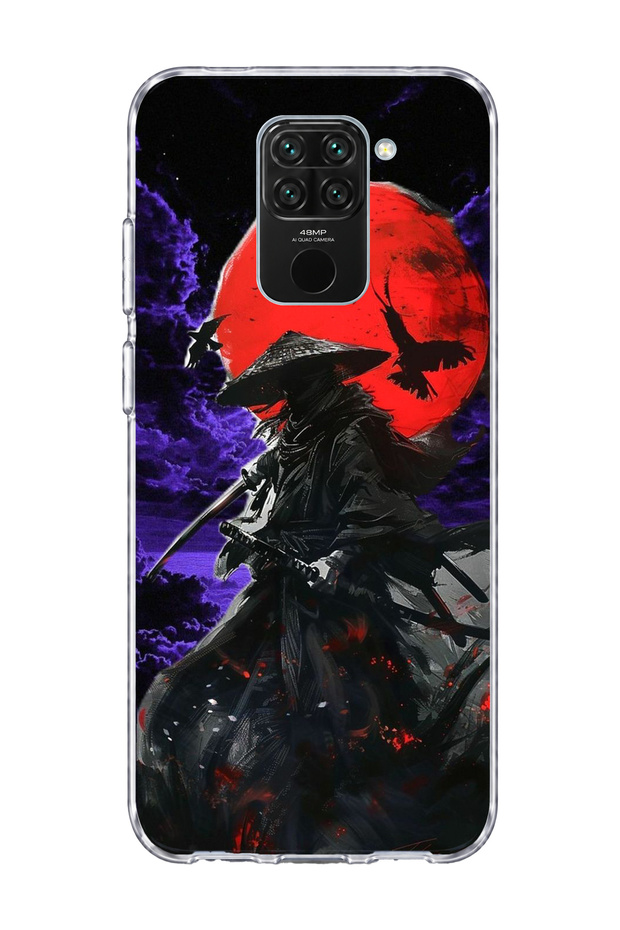 Redmi Note 9 Compatible Samurai Purple Night Printed Transparent Phone Case