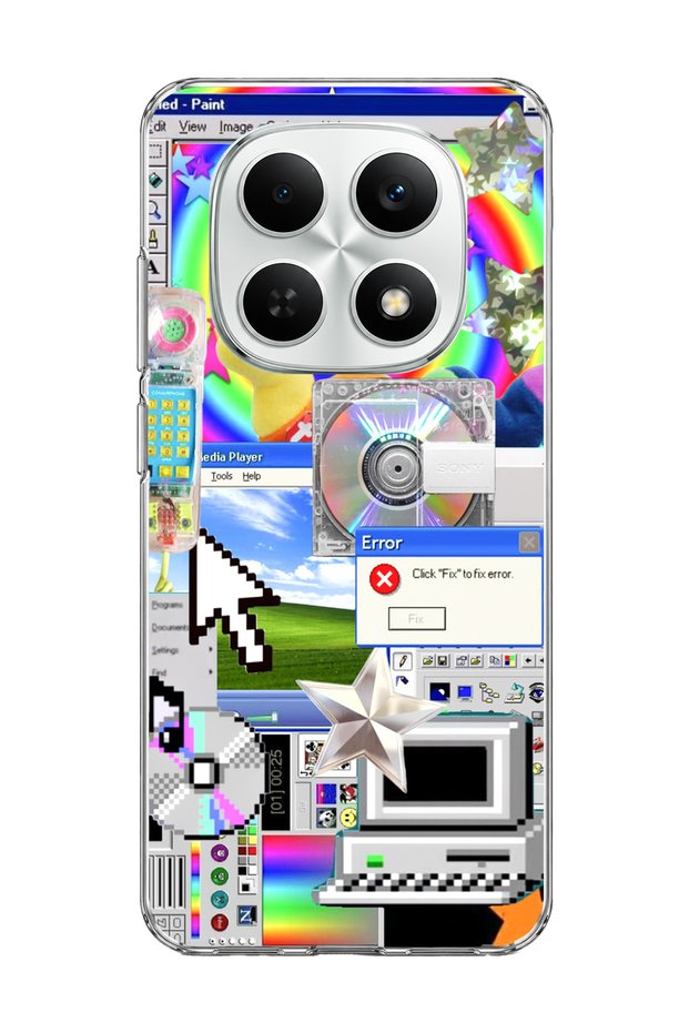 Redmi Note 15 4g Compatible Rainbow Old Computer Printed Transparent Phone Case