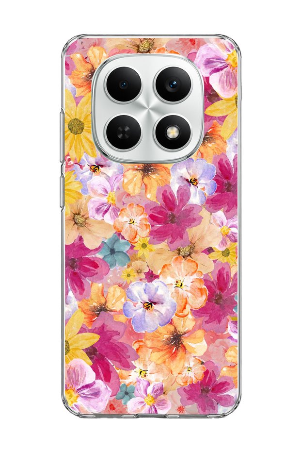 Redmi Note 15 4g Compatible Little Flower Watercolor Printed Transparent Phone Case