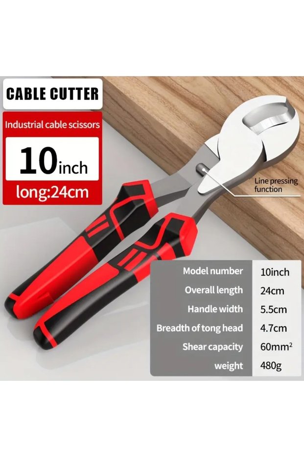 10inch cutter Cable Cutter Heavy Duty Wire Cutting Tool Shears for Aluminum, Copper, Electrical Wire