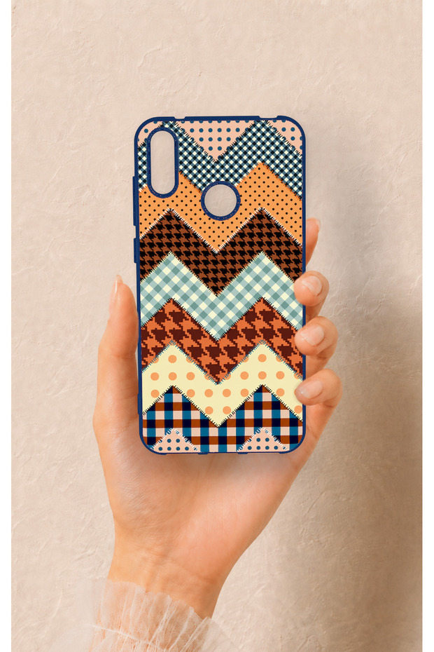 Huawei Y7 2019 Compatible Colorful Knitted Patterned Silicone Case