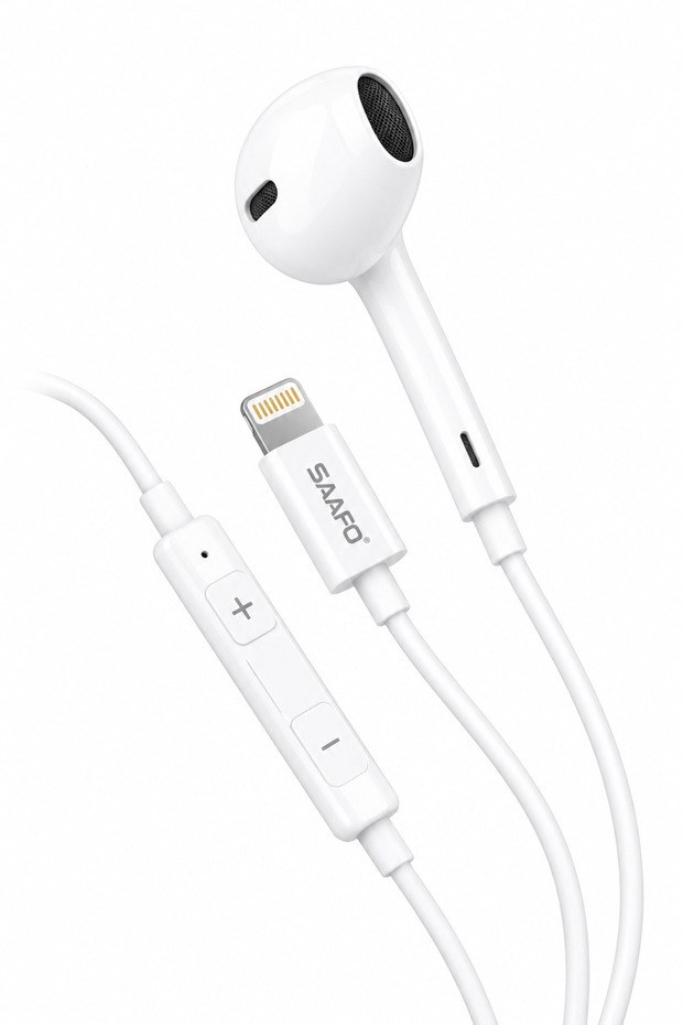 SF 0315 Lightning Wired Single Earphone with Microphone & Remote - White